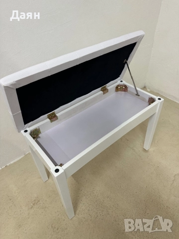 Кожена табуретка с място за съхранение HOMCOM, табуретка за тоалетка, табуретка за пиано , снимка 9 - Столове - 52669413