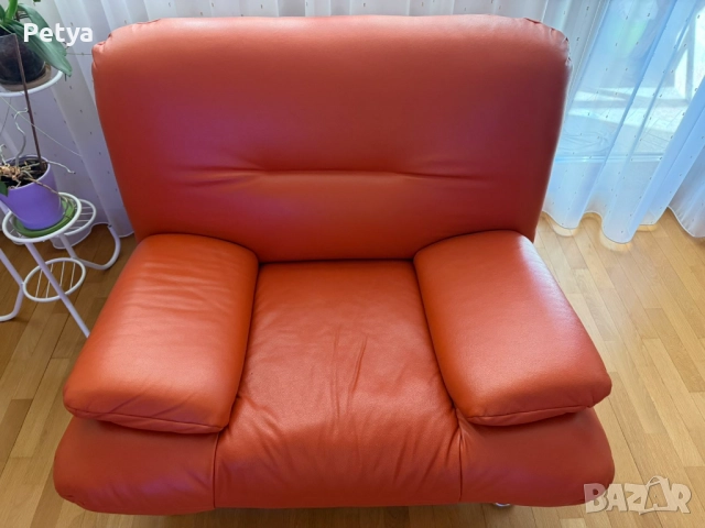 Холова гарнитура от естествена кожа, снимка 2 - Дивани и мека мебел - 52569879