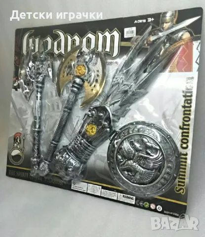 Рицарски комплект със щит и оръжия, снимка 2 - Други - 50425956