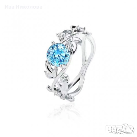 Сребърни пръстени с топаз, сапфир, цирконий, рубин, аквамарин, опал, снимка 16 - Пръстени - 32502601