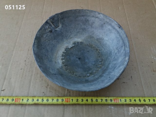 кована медна калайдисана възрожденска купа , снимка 4 - Антикварни и старинни предмети - 35907086