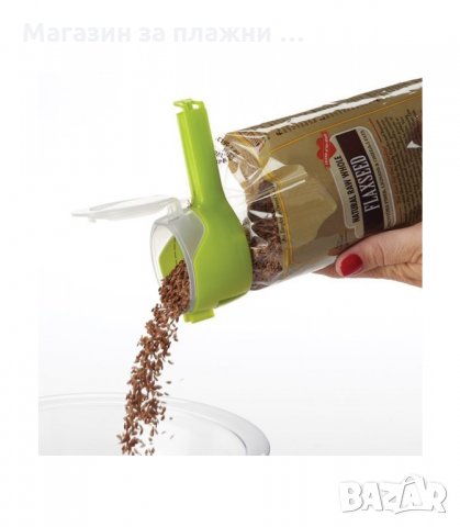 ПЛАСТМАСОВА ЩИПКА ЗА ПЛИКОВЕ С КАПАЧКА ЗА ОТСИПВАНЕ - код 2503, снимка 6 - Аксесоари за кухня - 34195088
