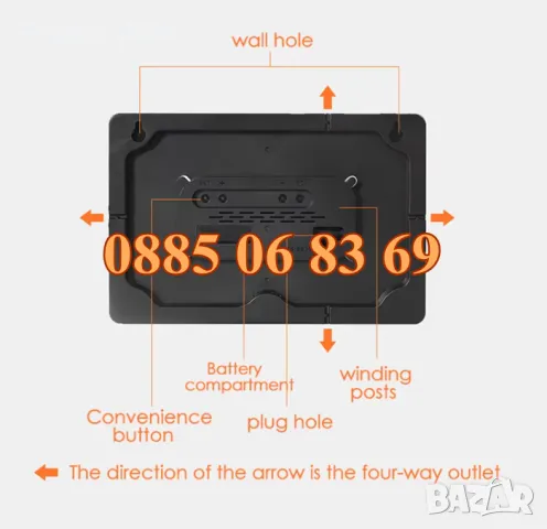 Голям цифров LED часовник с календар, аларма, термометър 35х17 см, снимка 4 - Стенни часовници - 49596220