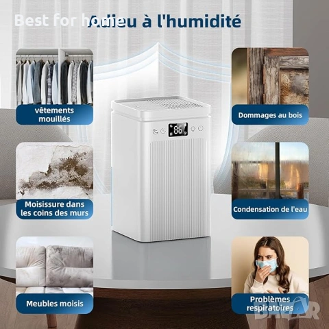 Преносим влагоабсорбатор 2200 мл - ултра тих, против мухъл, снимка 3 - Влагоабсорбатори и влагоуловители - 53745187