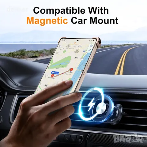 Минималистичен калъф за телефон Samsung Galaxy S25 Ultra, въртяща се на 360° стойка, снимка 6 - Калъфи, кейсове - 49992257