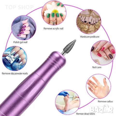 Безжичен USB акумулаторен комплект 12 в 1 за маникюр и педикюр,20 000 оборота