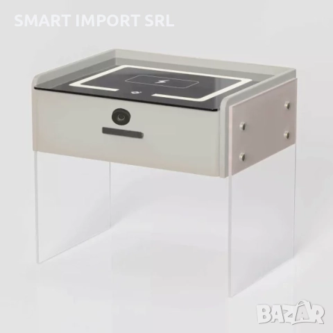 Интелигентно нощно шкафче Smart Heater Led, безжично зареждане, Bluetooth, бял