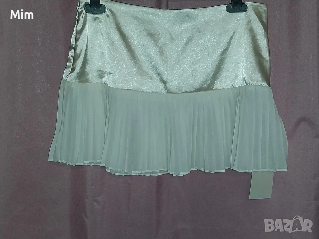 Musera S Бяла сатенена ,къса пола ,солей, снимка 5 - Поли - 53689338