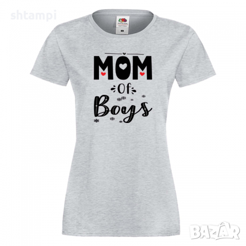 Дамска тениска Mom Of Boys,Празник на Майката,Подарък,Изненада,Рожден Ден, снимка 5 - Тениски - 36297075