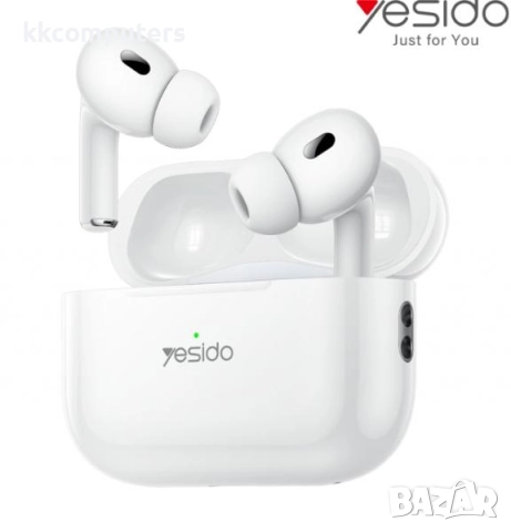 Bluetooth Handsfree Wireless Слушалки Yesido TWS27 + ANC /Бял/ Баркод : 2404195