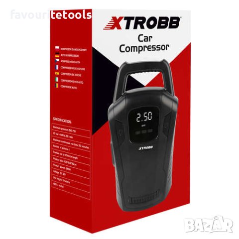Автомобилен компресор Xtrobb 12V, 10 bar, 2,8м захранващ кабел, LCD дисплей, снимка 3 - Аксесоари и консумативи - 42562516