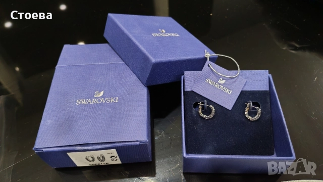 Обеци Сваровски , снимка 4 - Обеци - 52620596