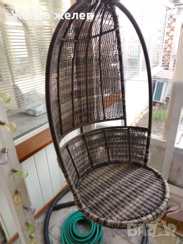 Люлка градинска метал,ратан2м,85см, снимка 3 - Градински мебели, декорация  - 52610737