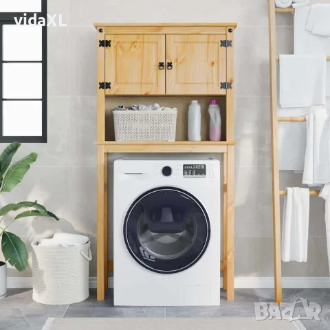 vidaXL Шкаф за пералня за баня "Corona" масивна борова дървесина, снимка 2 - Шкафове - 56147395