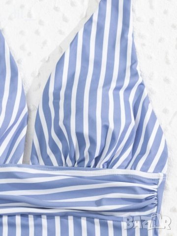 Налични! Нов дамски  цял бански на райе с подпънки S, снимка 4 - Бански костюми - 15029900
