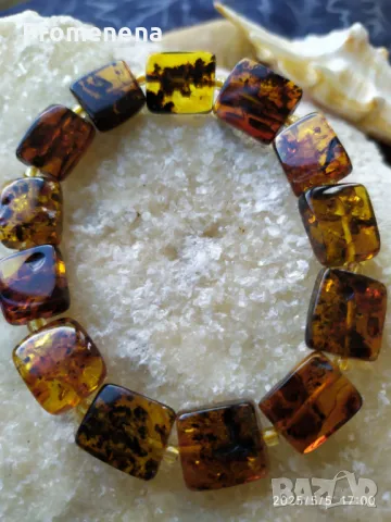 Ръчно изработени гривни от естествен Балтийски Кехлибар, снимка 2 - Гривни - 50166923