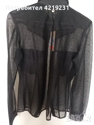 Риза Diesel от черна дантела, снимка 2 - Ризи - 49695516