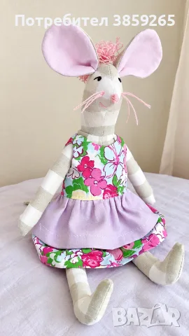 Мека текстилна играчка. Плъх+Роклята