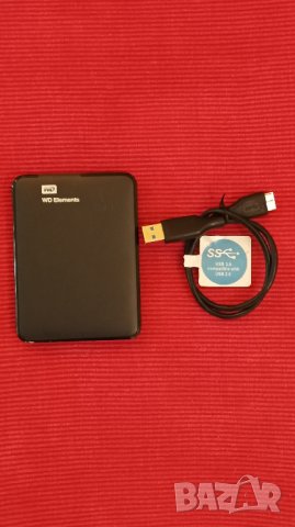 Преносим външен твърд диск WD 1TB Elements. в Твърди дискове в гр ...