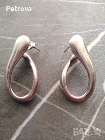 Обемни сребърни обеци