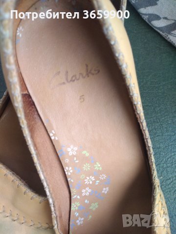Дамски обувки Clarks, размер 5,естествена кожа, снимка 2 - Дамски ежедневни обувки - 40109393