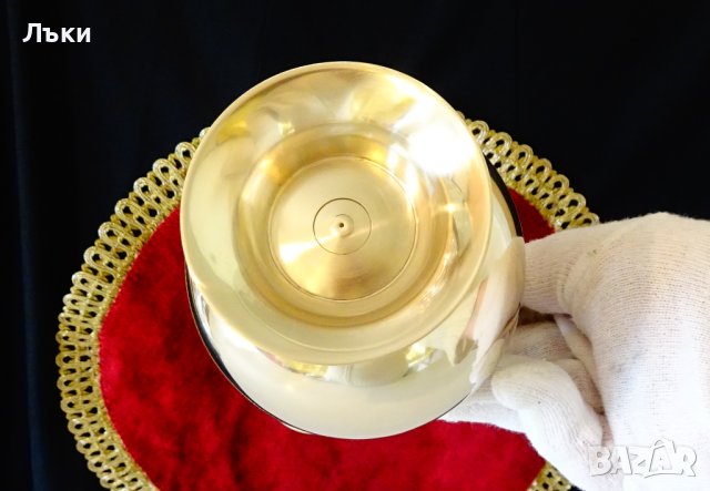 Английска бронзова кана за вино 21 см.,барок , снимка 6 - Антикварни и старинни предмети - 40147278