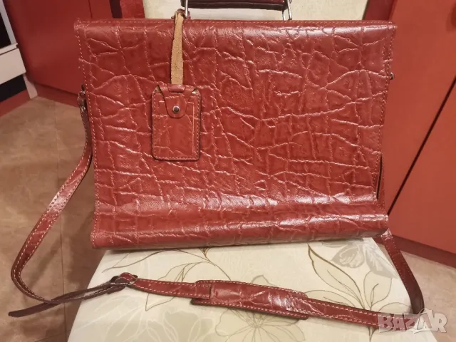 Мъжка бизнес чанта от естествена кожа , снимка 2 - Чанти - 48029050