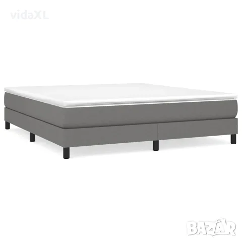 vidaXL Рамка за легло с пружини, тъмносива, 180x200 см, плат