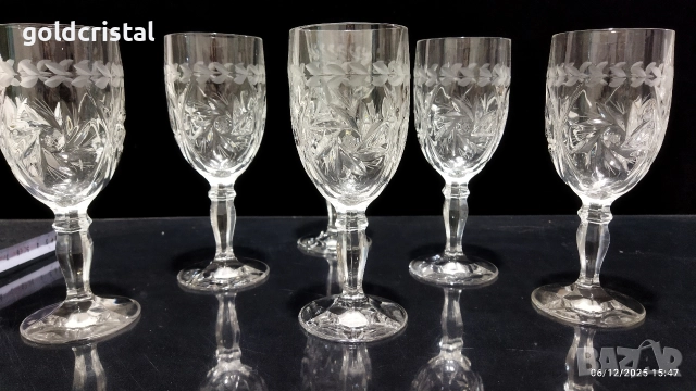 кристални чаши за вино , снимка 5 - Антикварни и старинни предмети - 28429063