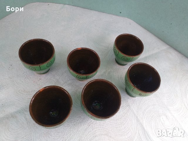 Чаши за ракия керамика 6 броя, снимка 2 - Чаши - 34027577