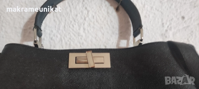 Дамска чанта, голяма, кожа, цвят графит,, снимка 4 - Раници - 46937084