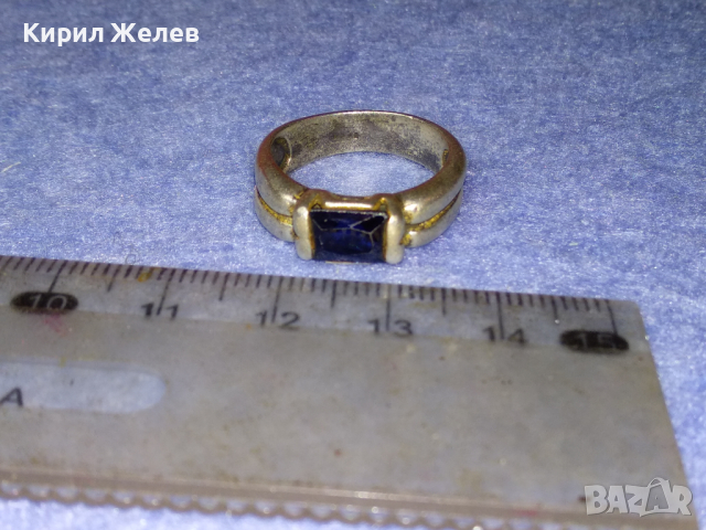 АРИСТОКРАТИЧЕН СКЪПОЦЕНЕН СРЕБЪРЕН ПРЪСТЕН СРЕБРО 925 с ФАСЕТИРАН ТЪМНО - СИН ЦИРКОН 43805, снимка 14 - Пръстени - 44664170