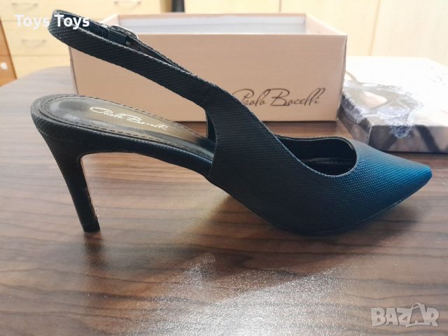 Дамски черни кожени обувки с ток 39 номер НОВИ, снимка 3 - Дамски обувки на ток - 39529219