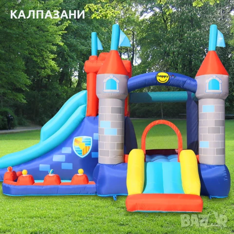 HAPPY HOP Батут замък с пързалка 400x280x265 9322, снимка 18 - Надуваеми играчки - 50447063