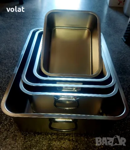 Тави големи, дълбоки - инокс, различни размери, снимка 2 - Съдове за готвене - 47537783