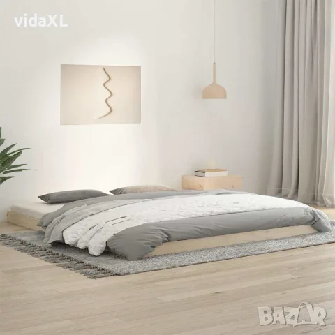 vidaXL Рамка за легло, масивен бор, 180x200 см, Super King, снимка 2 - Спални и легла - 56147948