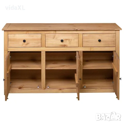 vidaXL Сайдборд, 135x40x80 см, бор масив, стил Панама, снимка 7 - Бюфети - 56146518