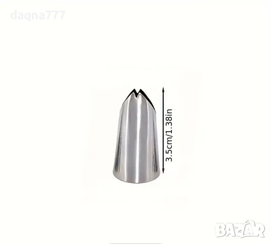 Комплект от 4 броя Неръждаеми Стоманени Дюзи за Глазура - Метални Насадки за Панделки, Листа и Модел, снимка 4 - Прибори за хранене, готвене и сервиране - 50397935