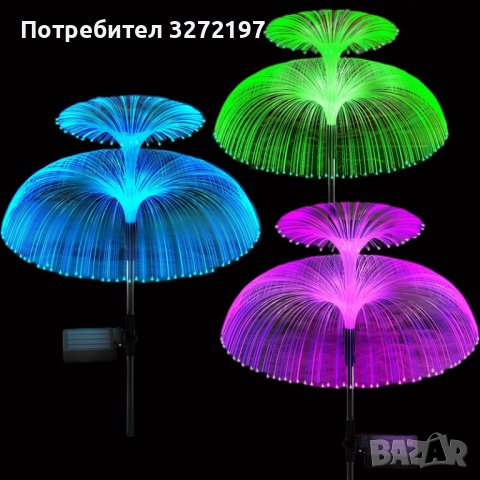 Соларна лампа медуза,7 цвята