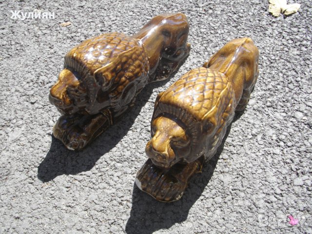 ДВА ЛЪВА СТАР БЪЛГАРСКИ ПОРЦЕЛАН, снимка 6 - Антикварни и старинни предмети - 41979208