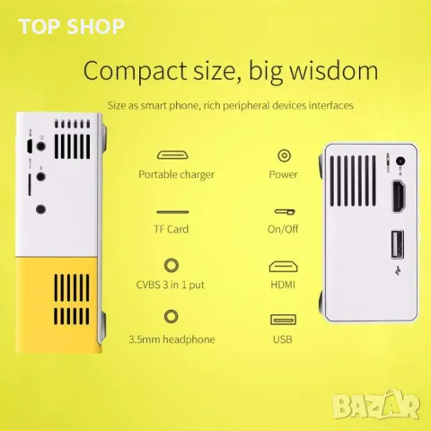 Led LCD проектор,800:1,320X240 пиксела, Hdmi USB мини проектор,, снимка 8 - Друга електроника - 49160617