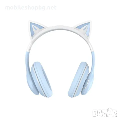 безжични слушалки сини с ушички , снимка 4 - Bluetooth слушалки - 48033482