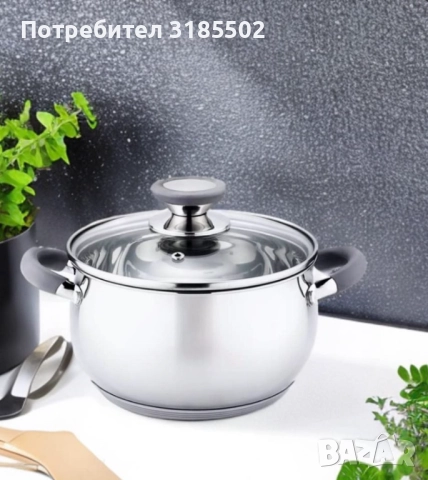 Тенджера Voltz, различна съвместимост, сиви/червени дръжки, Неръждаема стомана, снимка 4 - Прибори за хранене, готвене и сервиране - 51433101