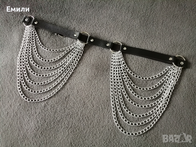 Кожен харнес колан със синджири и халки , снимка 5 - Колани - 36408673