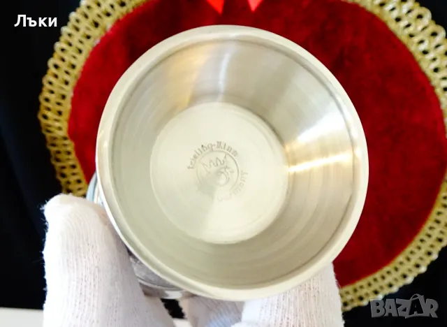 Немска чаша от калай,картини от любовна песен. , снимка 9 - Антикварни и старинни предмети - 48042290