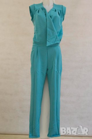 Син тюркоазен дамски гащеризон марка Numoco - M, снимка 2 - Гащеризони - 42533145