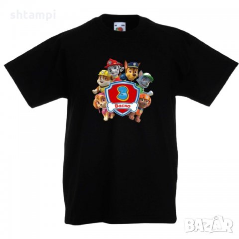 Детска тениска Пес Патрул Paw Patrol + име + възраст