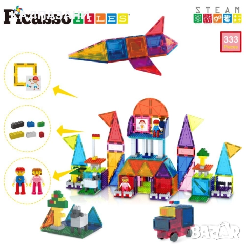 Picasso STEAM Магнитен конструктор 3D 333 части PTL333, снимка 7 - Конструктори - 52128832