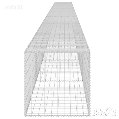vidaXL Габионна стена с капаци, поцинкована стомана, 900x50x50 см, снимка 6 - Огради и мрежи - 56146133