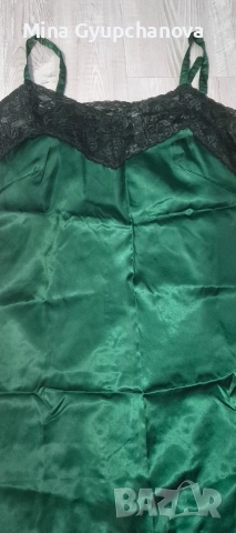 зелена рокля after от сатен , снимка 3 - Рокли - 52797378